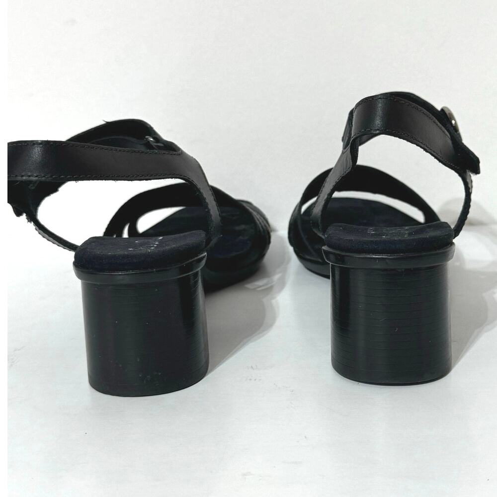 Munro Women’s Hallie Black Leather Slingback Block Heel Sandal Size 8.5 M - Picture 5 of 12